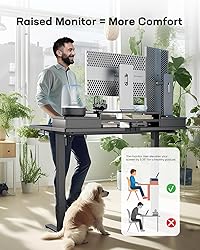 Marsail Monitor Standing Desk with Storage, 48