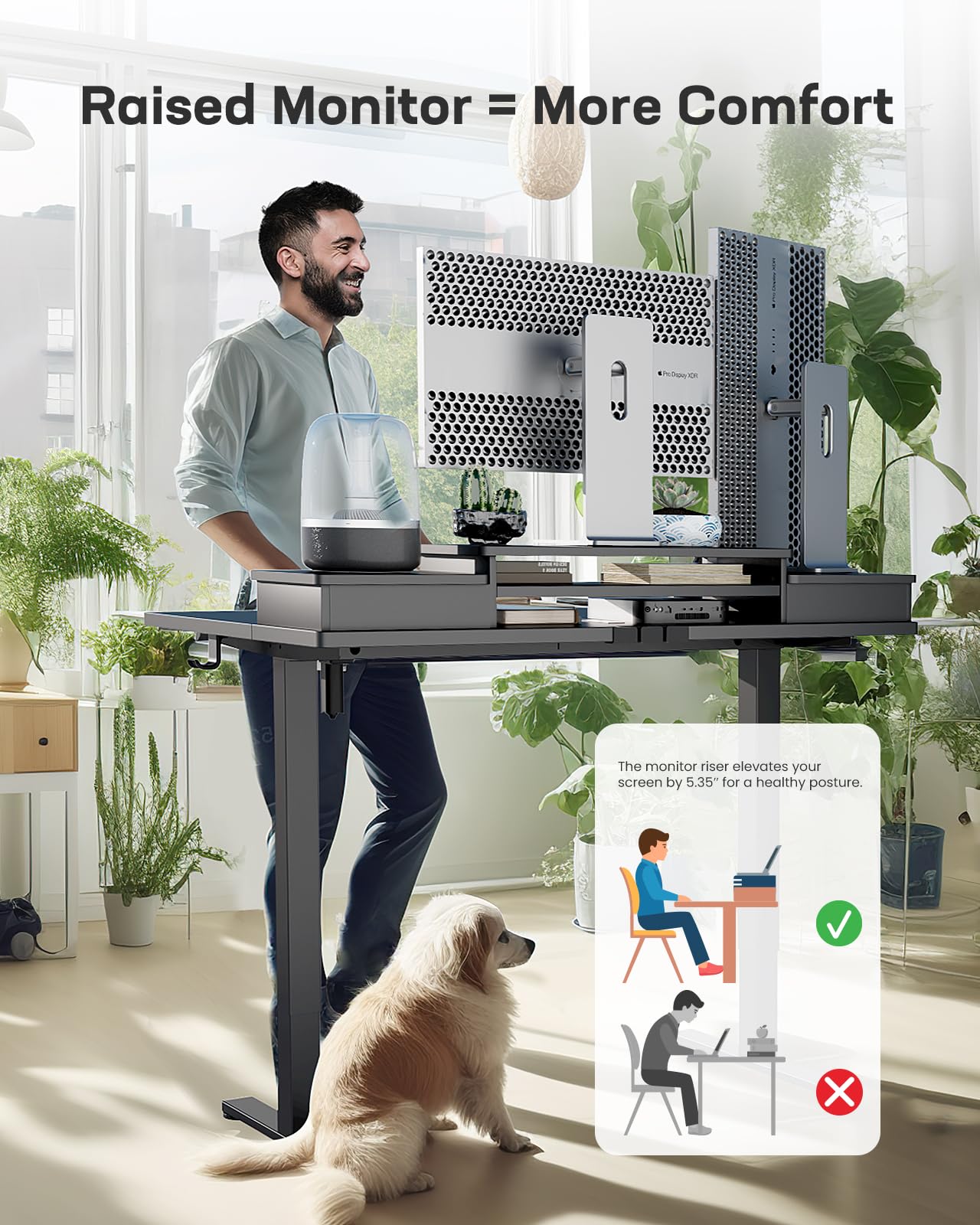 Marsail Standing Desk Adjustable Height, 55x28 Inch Electric Standing Desk with Double Drawer,Sit Stand Desk Ergonomic Workstation for Home Office Sturdy Workstation Computer Gaming Desk