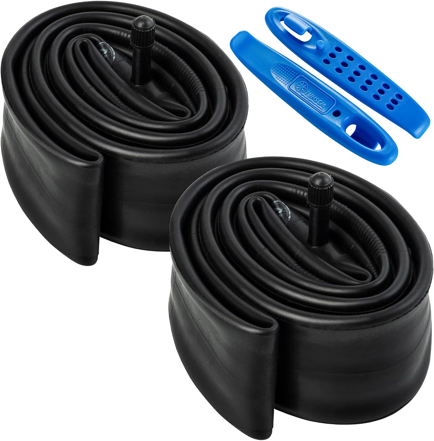 YunSCM 2PCS 29 inch Bike Inner Tubes 29x2.125/2.4 ETRTO 57/62-622 AV32mm Schrader Valve Compatible with 29x2.125 29x2.20 29x2.25 29x2.3 29x2.35 29x2.40 Road/Mountain Bike Tyre Tubes