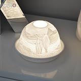 Cello Highland Cow Porcelain Tealight Holder Dome 3D Lithophane Gift view 6