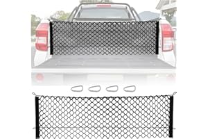 KIFIDAN 49" x 15.7" Truck Bed Organizer,Elastic Shrink Truck Cargo Net with 4 Metal Hooks Keep Truck Interior Tidy,Truck Bed Storage Hold Many Items Compatible with Chevrolet,Ford,GMC (XL 49"x15.7")