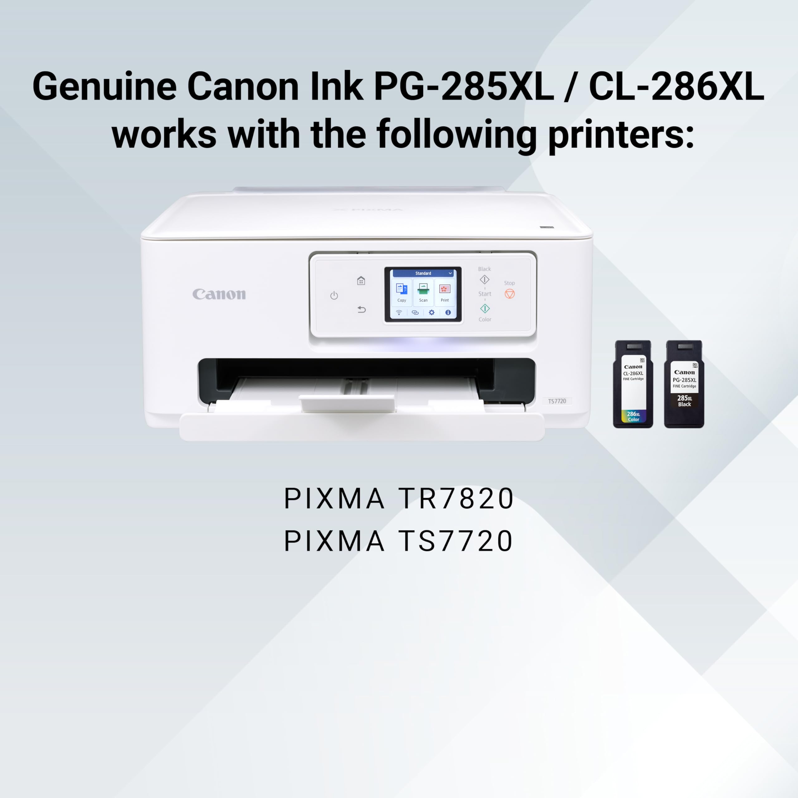 Canon PG-285 XL / CL-286 XL Genuine Ink Value Pack (2 Cartridges), Compatible with TR7820, TS7720/7722