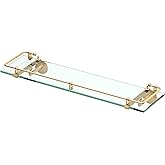 Gatco 1438 Glass Railing Shelf, Brass