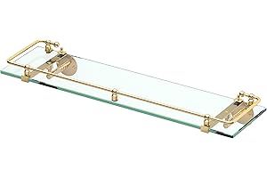 Gatco 1438 Glass Railing Shelf, Brass