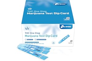 HEAL-CHECK Drug Test Kit Marijuana, THC Screen Urine Drug Test Kit, 50 ng/ml, Marijuana Drug Test for Home Use, Results in 5 Minutes - 25 Strips, EXP. Dec 2025