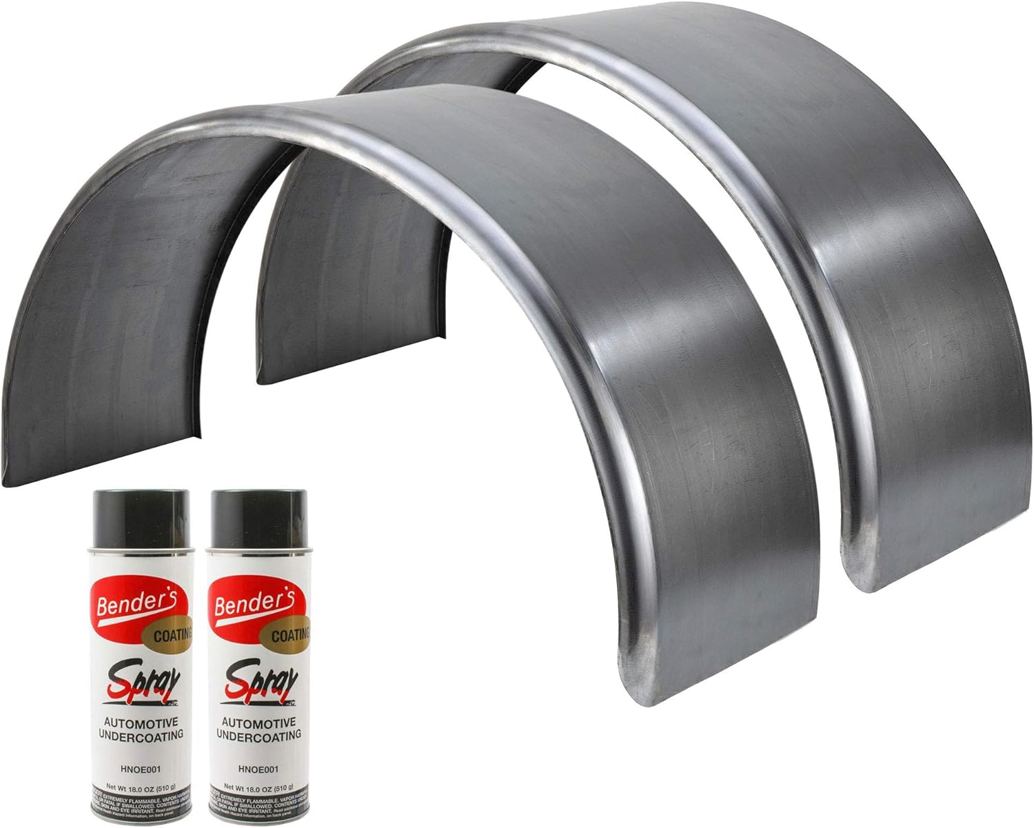 RecPro Round Steel Trailer Fenders Single Axle 36" x 13" x