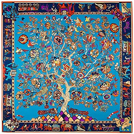 Lean In Square Scarf Silk Elephant Horse Totem Tree of Life Pachira Kerchief Shawl Wrap Elegant Womens Fashion Gifts - 2017 best gift in USA