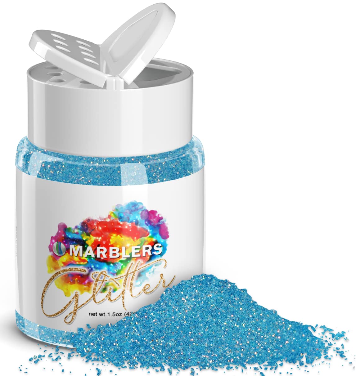 MARBLERS Holographic Glitter [Rainbow Sky] 1.5oz (42g) | Fine | Non-Toxic, Vegan, Cruelty-Free | Face, Body, Eyeshadow, Hair, Festival, Party Makeup | Nail Art, Polish | Resin, Tumbler, Slime, Craft — image 1
