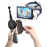 JDDWIN Fishing Rod Controller Compatible with Nintendo Switch 2 Joy-Con, Realistic Fishing Games Handle Grip Accessories Kit for Bass Pro Shops & Fishing Simulators
