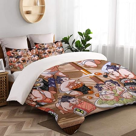 Téléchargement gratuit Images Wincan Sushi Japonais Sumo Mignon Petit Drole Housse De Couette actualisé salutations