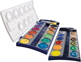 Pelikan 720631 Deckfarbkasten K24, 24 Qualitätsfarben und 1 Tube Deckweiß (7,5 ml), nach DIN 5023