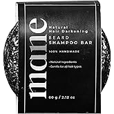 Mane Beard Shampoo Bar for Men | Natural Charcoal Beard Wash with Bamboo Charcoal, Ginseng & Shea Butter | Handmade Beard & Hair Care Soap Bar | Gentle, Sulfate-Free Grooming for All Hair Types