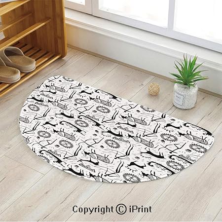 Amazon Com Lefedzyljhgo Mat Half Circle Thin Door Rug Semicircle