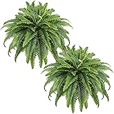 CongfuHepMui 45" Fake Fern - Set of 2 Ferns Artificial Plants Large, 55 Leaves Artificial Fern for Outdoors Per Bouquet, Artificial Boston Ferns Greenery Plant for Indoors Home Garden Porch Decor