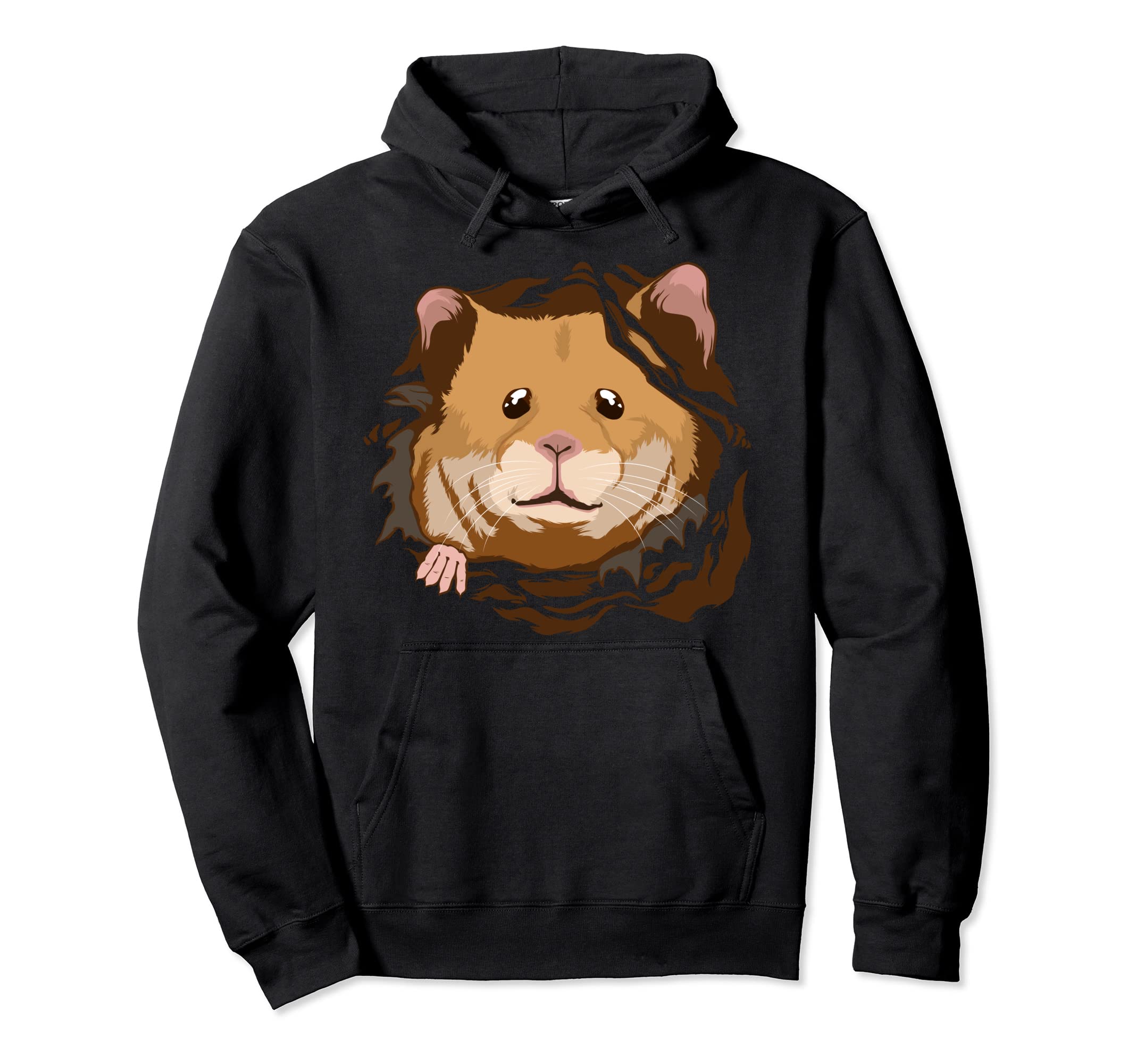 Hamster Torn Clothes Ripped Ragged Hammy Outfit Hamster Pullover Hoodie
