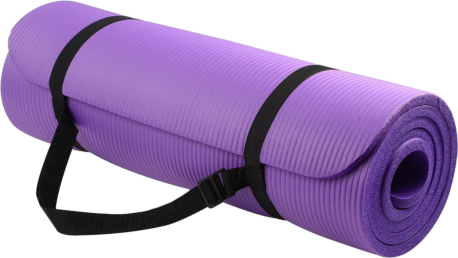 Fitvids 1/2-Inch Extra Thick High Density Anti-Tear Exercise Yoga Mat with Carrying Strap, Purple