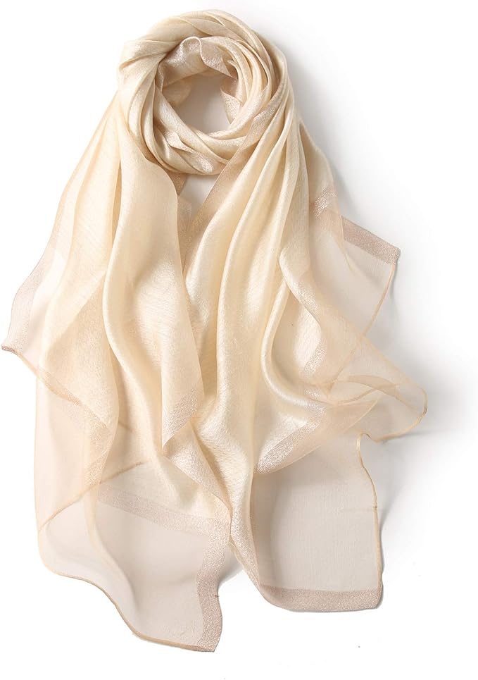 Pure Color Silk Wool Silk Scarf Women's Winter Wild Gold Silk Shawl