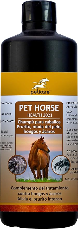 Peticare Cheval Shampoo Anti Acariens Anti Demangeaison Shampooing Nettoyage Et Soin Special Infestation Fongique Anti Puces Anti Poux Soins 100 Naturel Pethorse Health 21 500 Ml Amazon Fr Animalerie