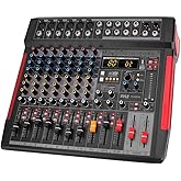 Pyle Professional DJ Audio Mixer Controller - 8Channel DJ Controller Sound Mixer w/ DSP 380 Preset Effects, Recording, USB, 6 XLR Mic/Line Input, AUX, FX Processor MP3 Player, Headphone Jack - PMX648
