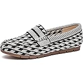 Women's Comfortable & Lightweight Knit Loafers Slip-On Memory Foam Flats with Arch Support, Non-Slip Rubber Sole for Business Casual, Work, Dressy & Walking Shoes