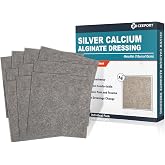 Ceeport Ag Silver Calcium Alginate Wound Dressing Pads 4 "x 4", 10 Pack | Highly Absorbent Dressing with Silver, Non Stick Pads for Wounds, Soft and Comfortable, Individual Pack, Sterile, Wound Care