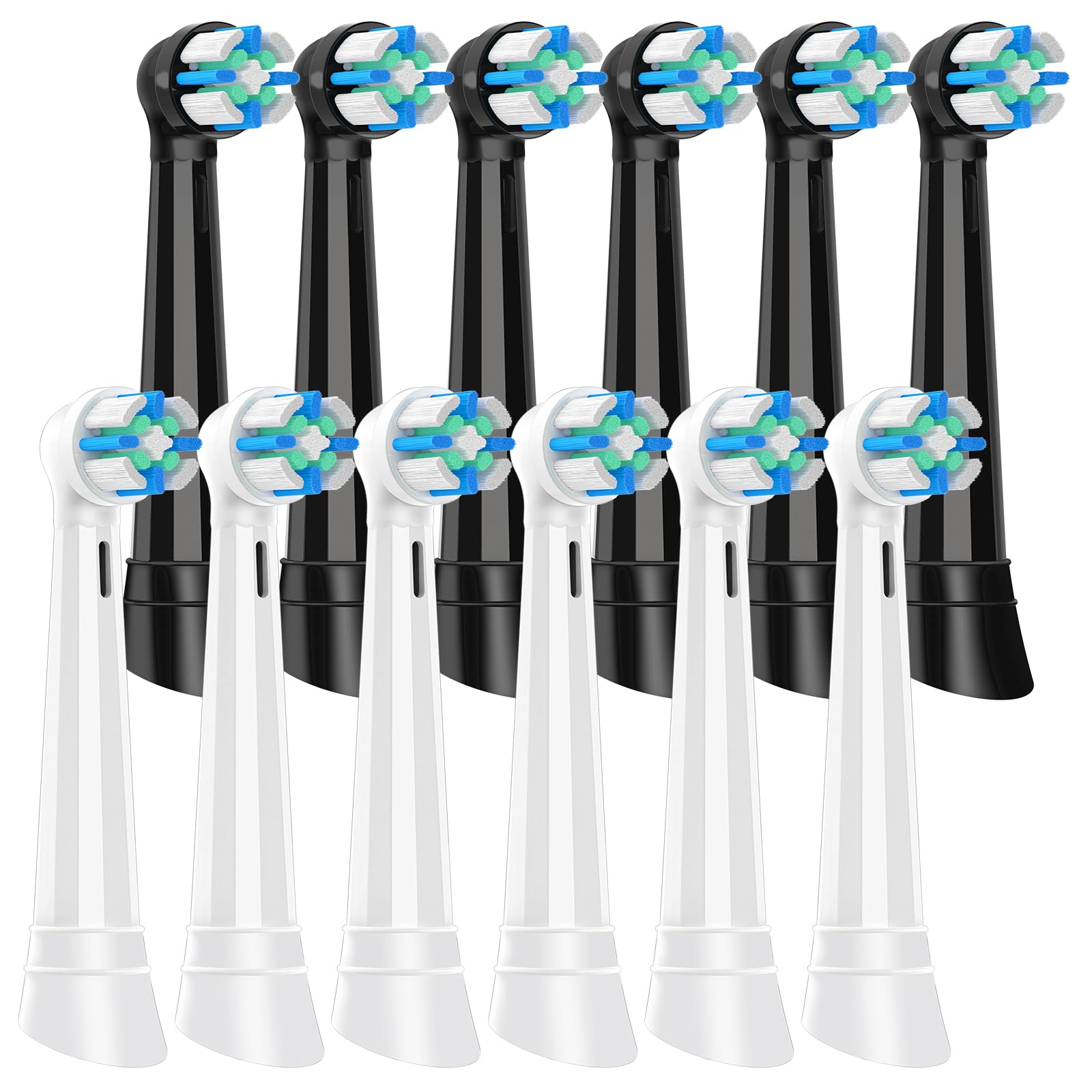 Photo 1 of 12 Pack iO Replacement Heads Compatible with Oral B iO, Brush Heads for iO 2 3 4 5 6 7 8 9 10 Series Electric Toothbrushs, Medium Softness, Specially Designed for Sensitive Gums, Black/White
