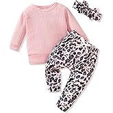 HINTINA Infant Baby Girl Knit Pullover Long Sleeve Sweater Outfits Fall Winter Clothes Clothing Set