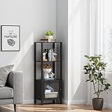 TUTOTAK 4 Tier Bookcase and Bookshelf, Narrow Book