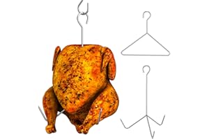AJinTeby Turkey Fryer Accessories, Turkey Deep Fryer Lifting Hook, Turkey Rack and Lifting Hook Kit, Vertical Deep Fry Chicken Hanger with Lifter, Turkey Fryer Accessory Kit