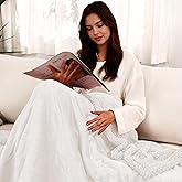 TICOO Electric Heated Blanket Full Size 72" x 84" - 5 Heat Settings & 10H Auto-Off, Microplush Flannel & Sherpa Lining, Machine Washable, Overheat Protection, Ideal Gifts for Home/Bedroom/Sofa, White