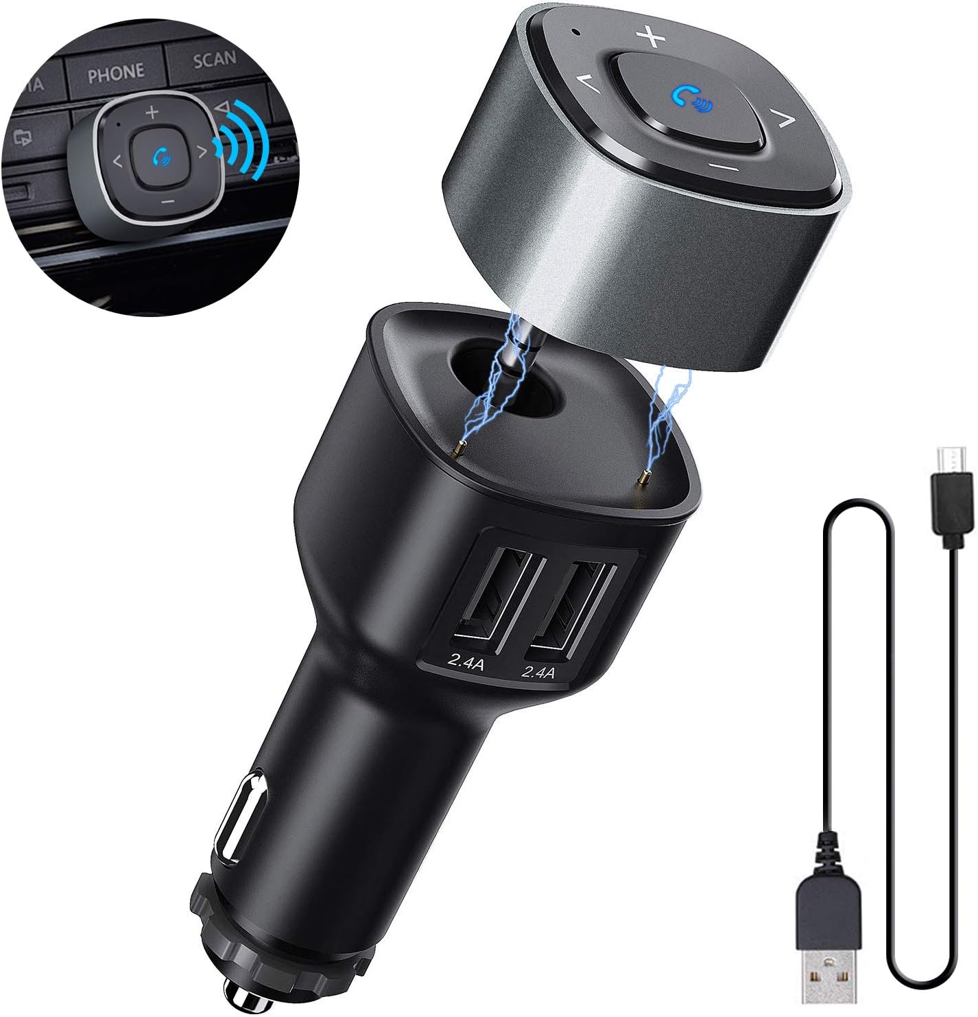 Amazon Com Bluetooth Adapter For Car Chgeek 3 5mm Aux Input Dual