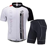 sponeed Men Cycle Outfit Set Bicycle Jersey Road Biker Shorts Trianthlon Cycling Gear Shirts