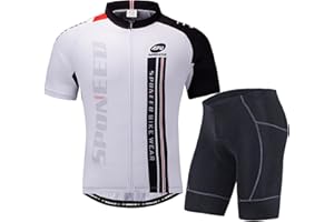 sponeed Men Cycle Outfit Set Bicycle Jersey Road Biker Shorts Trianthlon Cycling Gear Shirts