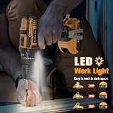 JYGMPRO Cordless Drill Driver 21V Hammer Drill 2 Batteries 30pcs Bits view 6