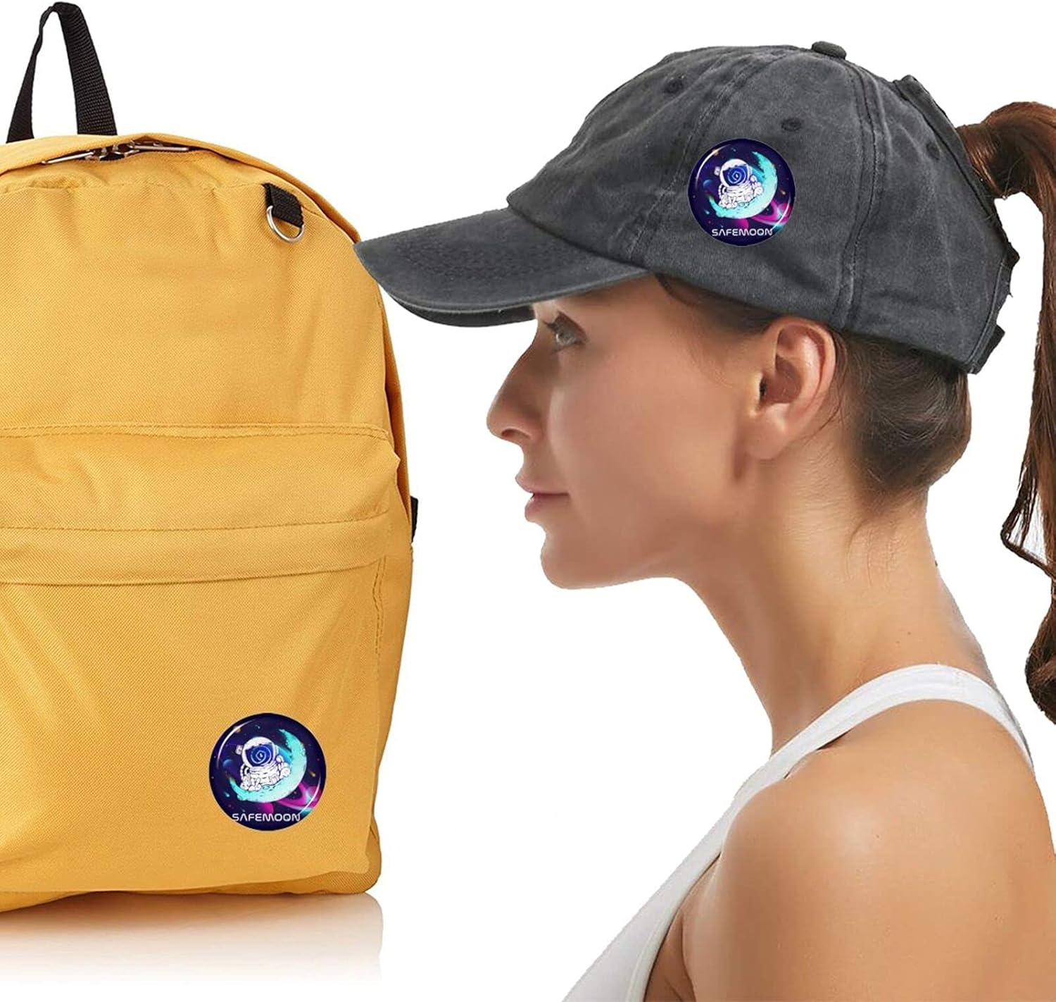 Safemoon Hodl Round Button Badges Metal Pins Custom Bag Clothes Hats: Clothing