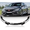 Collect Light 3Pcs Front Bumper Spoiler Lip for 2016-2020 Honda Civic Glossy Black Body Kits Spoiler