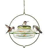 Nature's Way Bird Products Decorative Glass Top-Fill Hummingbird Feeder - Gardenia Bouquet (DTHF2)
