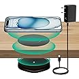 KPON Invisible Wireless Charger,30mm Under Desk Charger Mat, Furniture Table Nightstand Desktop Charging Station for iPhone16/15/14/13/12/11/Samsung/LG/Google Pixel Desk Essentials(with QC Adapter)