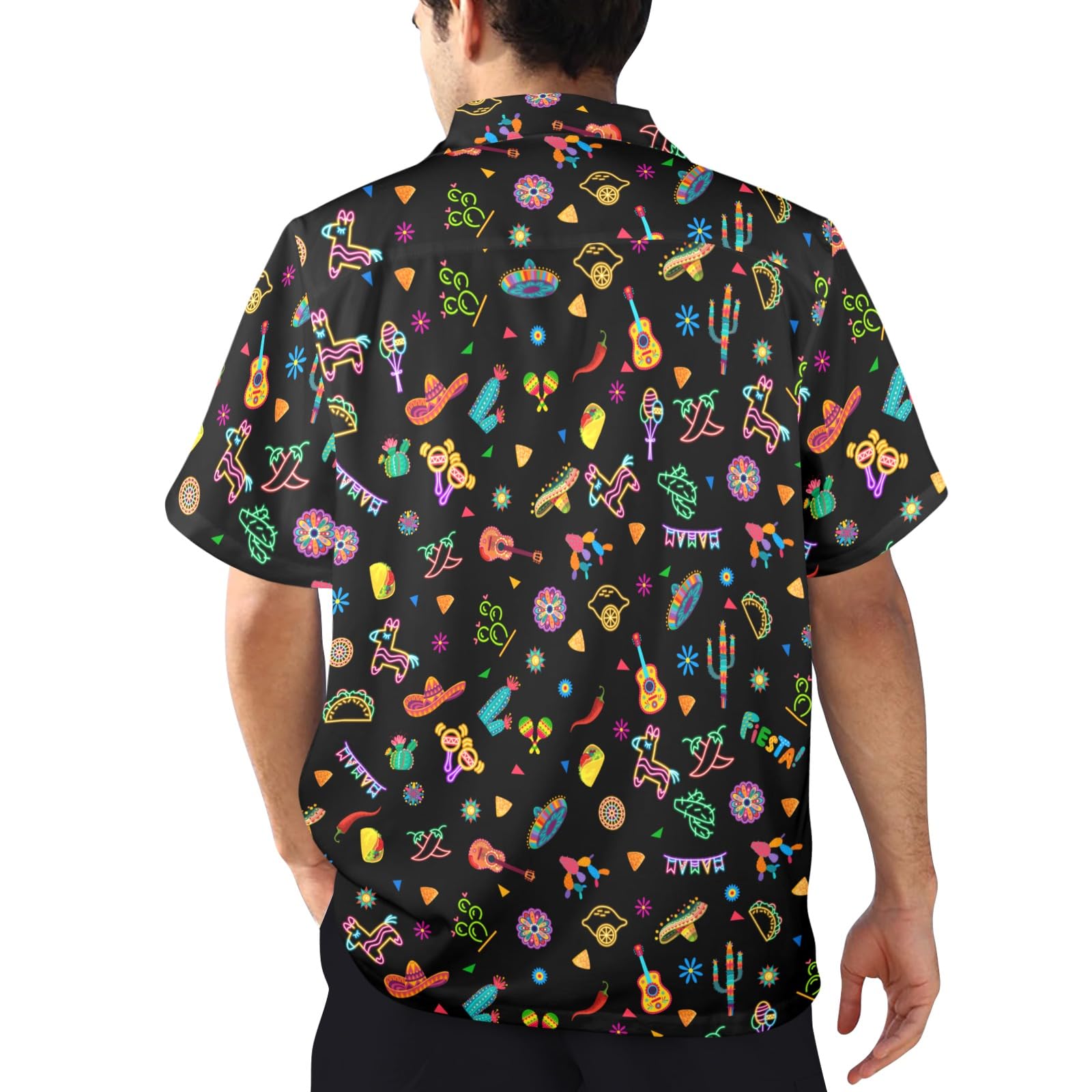 HUGLAZY Fiesta Shirt for Men Mexican Button Down