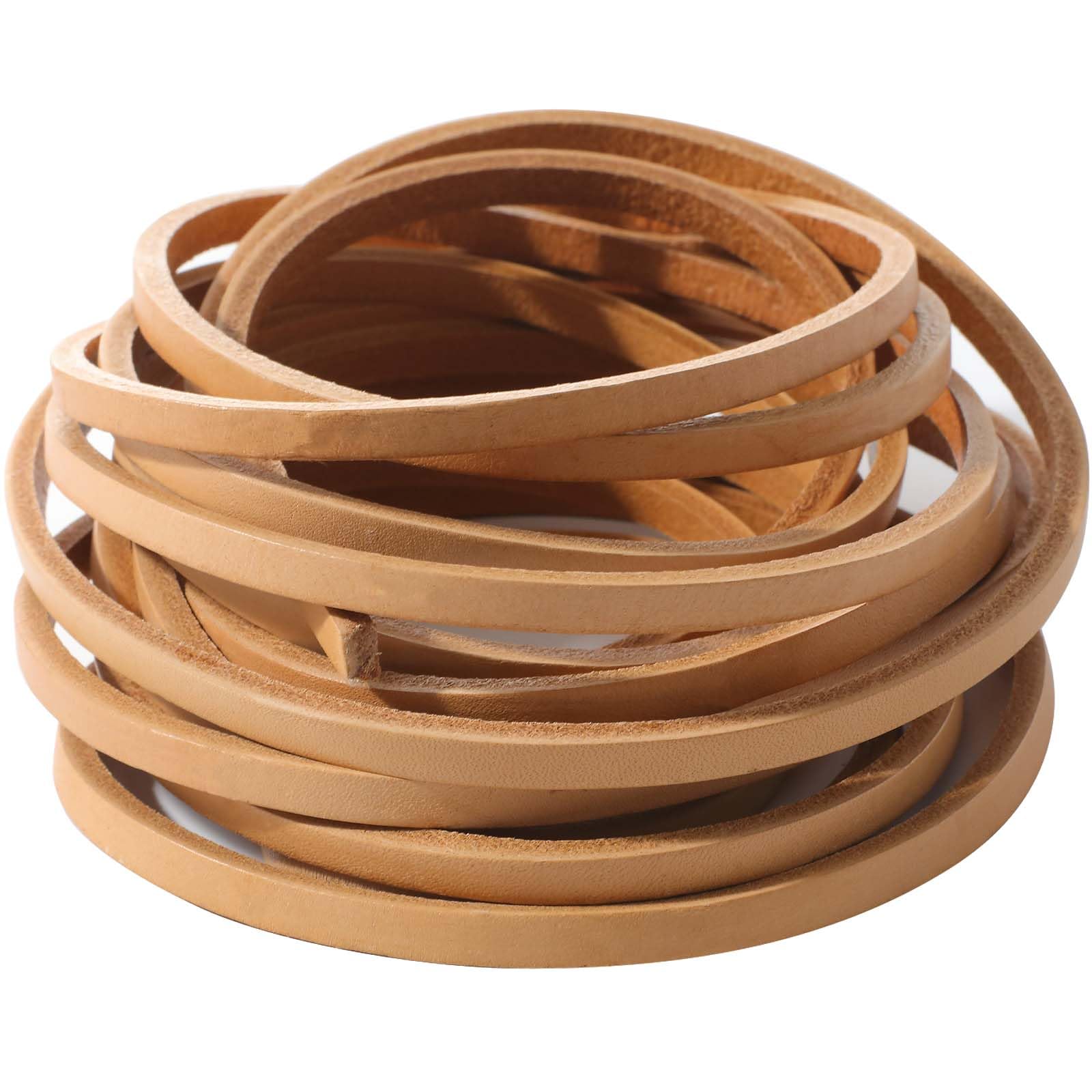 GORGECRAFT 5M Dark Brown Genuine Leather Cord 6mm Wide Flat Leather Lace 4mm Thick Braiding String Glossy Leather Strips Beading Strap Threads for Diy Leather Crafts Necklace Bracelet