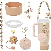 3tyto Stanley Cup Accessories Set Including Water Bottle Handle Strap, Siliocne Stanley Cup Boot, Siliocne Straw Cover, Stanley Charms for Stanleys Cup 40oz & 30oz Tumbler