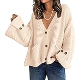 Saodimallsu Womens Oversized Cardigan Sweaters Button Up V Neck Long Sleeve Open Front Chunky Knit Sweater Coats