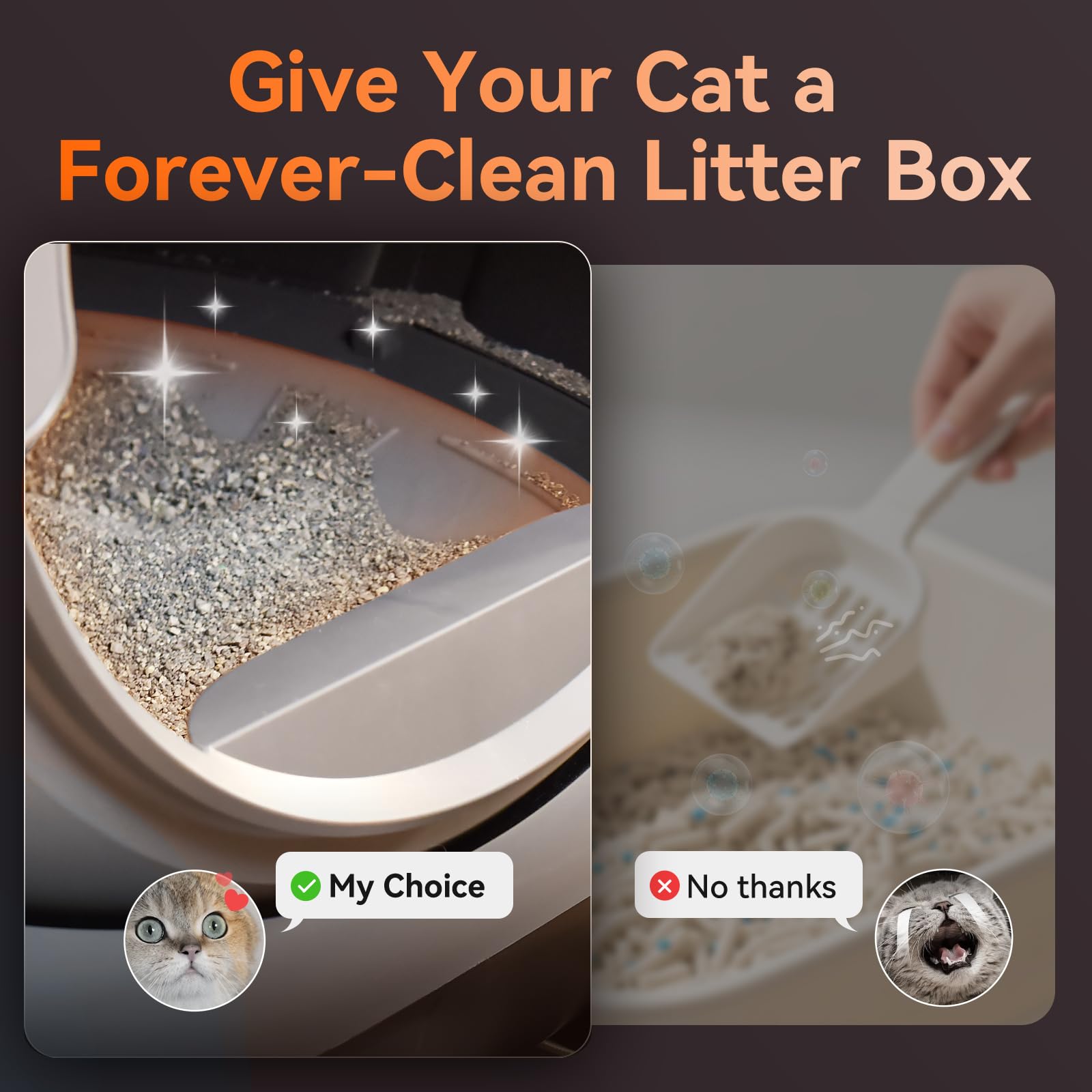 Self Cleaning Litter Box for Multiple Cats, G1 Automatic Cat Litter Box, Self-Cleaning Robot with Smart APP Control and Health Monitoring, Includes 2 Roll Trash Bag and Litter Mat, Grey