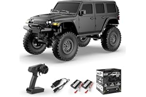 JMI MAGIC 1/24 RC Crawler 4WD Off-Road Monster Truck, Rock Climbing Vehicle with Bright Headlights, Waterproof RTR 2.4GHz Hobby-Grade Remote Control Car with 4 Batteries for Adults and 14+ Years Olds