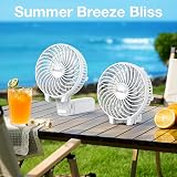 VersionTech Handheld Fan Portable USB Rechargeable 3 Speeds Foldable White view 7