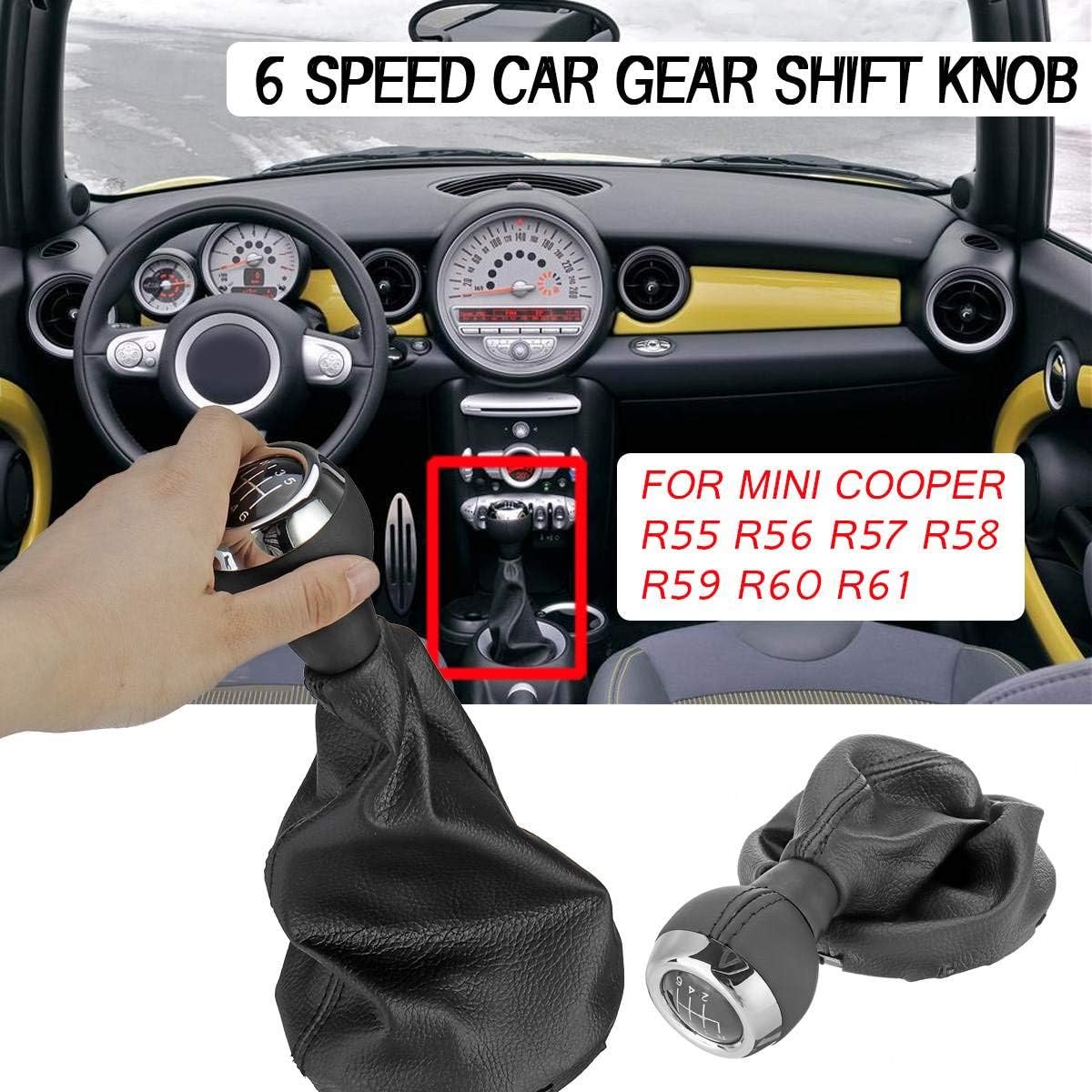 6 Speed Manual Gear Shifter Lever Car Gear Shift Knob Leather Cover knob For Mini Cooper R55 R56 R57 R58 R59 R60 R61