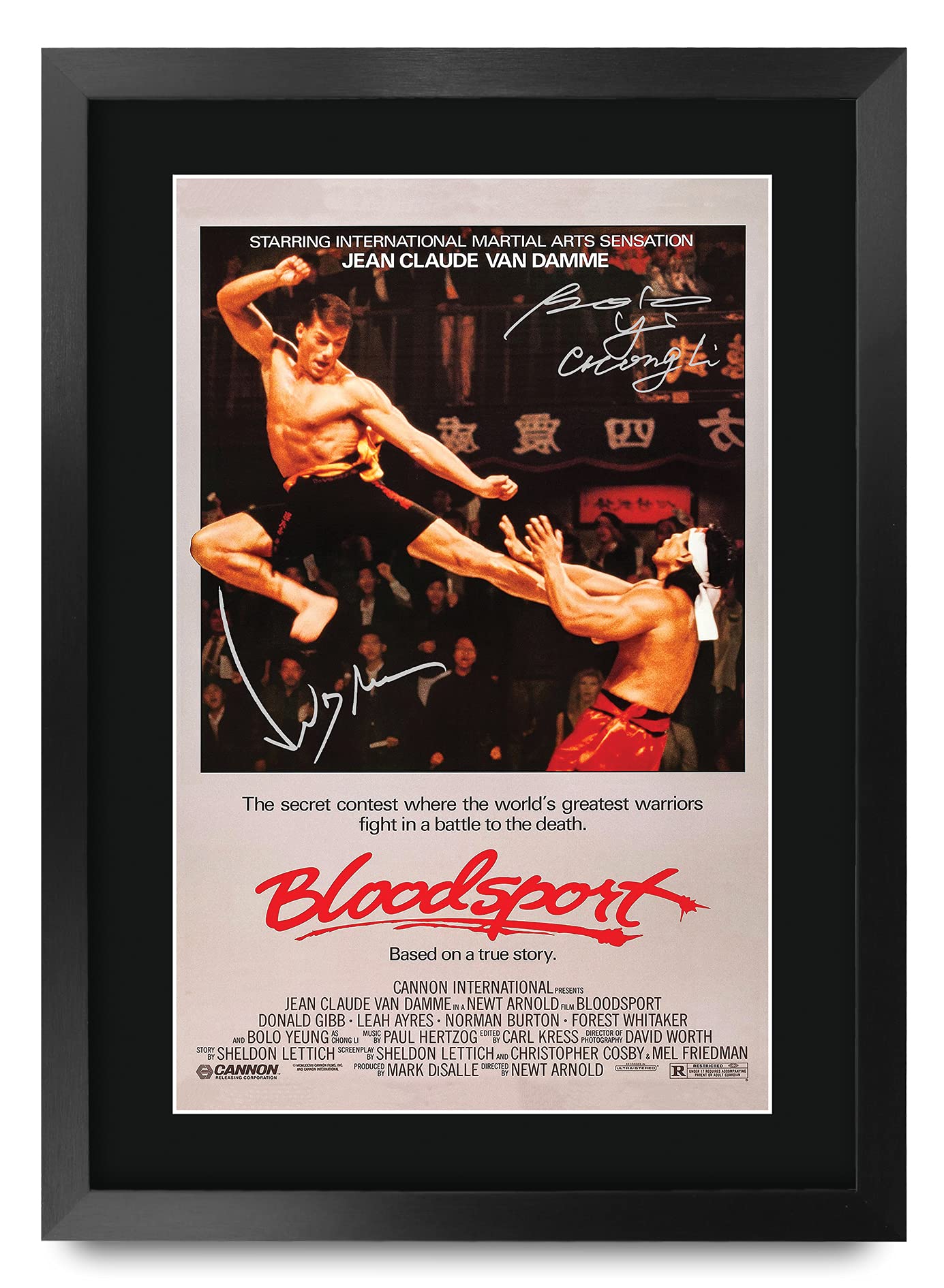 HWC Trading A3 FR BloodSport The Cast Jean-Claude Van Damme Gifts Printed Poster Signed Autograph Picture for Movie Memorabilia Fans - A3 Framed — image 1