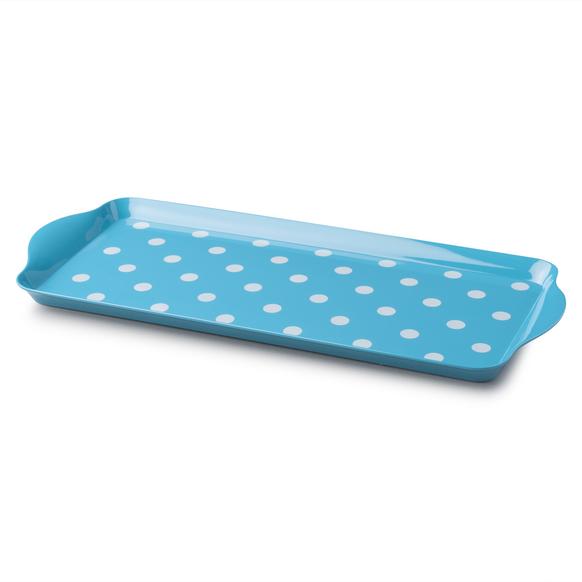 Zeal Melamine Dotty Serving Design Tray (38x17cm) Aqua