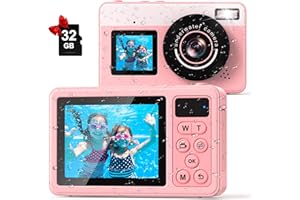 TONFARB 4K Underwater Digital Camera 48MP Waterproof Camera,10FT Floating Camera for Snorkeling,Surfing,Swimming and Kayaking,Dual-Screen Selfie,Autofocus,18X Zoom,Fill Light,32GB Card,Type-C Rechargeable