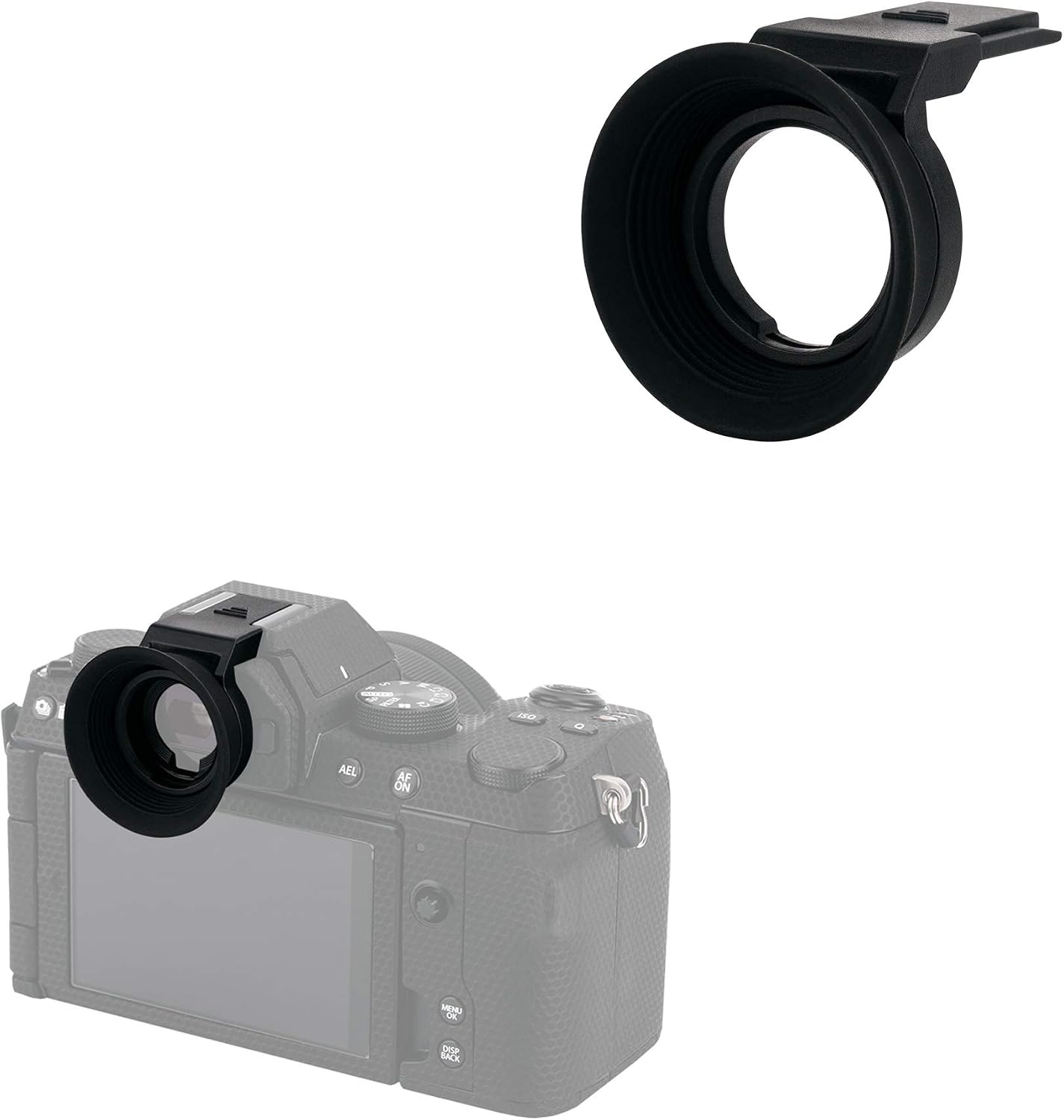 Extended-Type Soft Silicone Eyepiece Eyecup for Fujifilm X-S20 X-S10 X-T200 Mirrorless Digital Camera (Equipped & Secured with Camera Hot Shoe) - Image 4